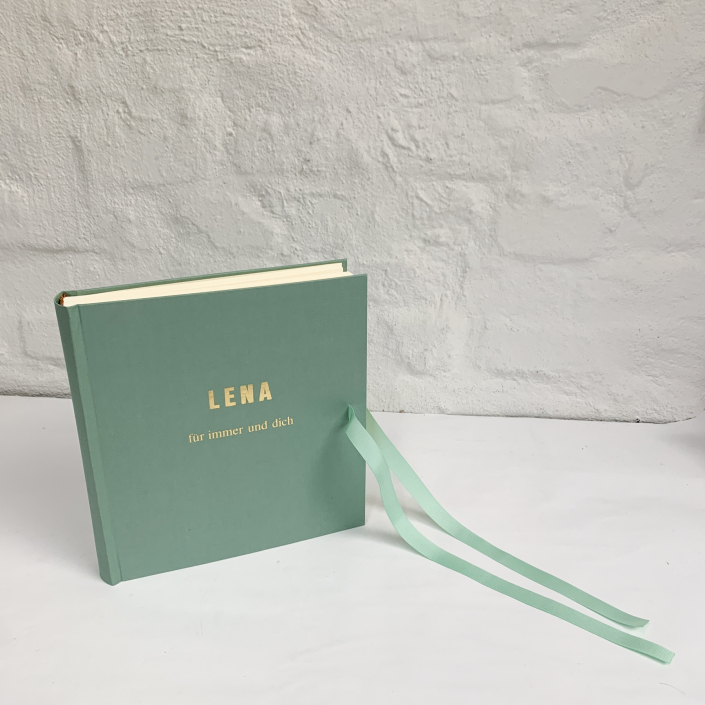 Kinderfotoalbum in Mint-Frost Leinen