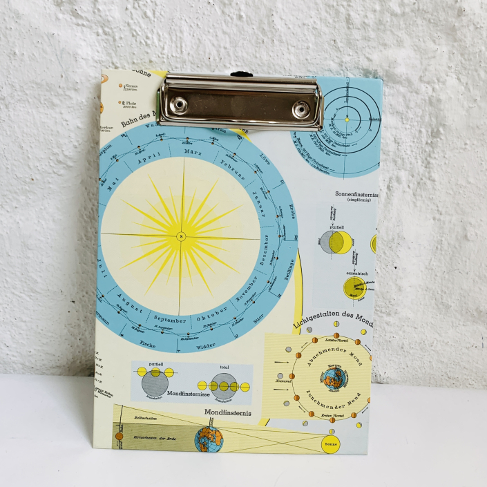 A5 Klembrett mit alter Karte von der Mond Umlaufbahn