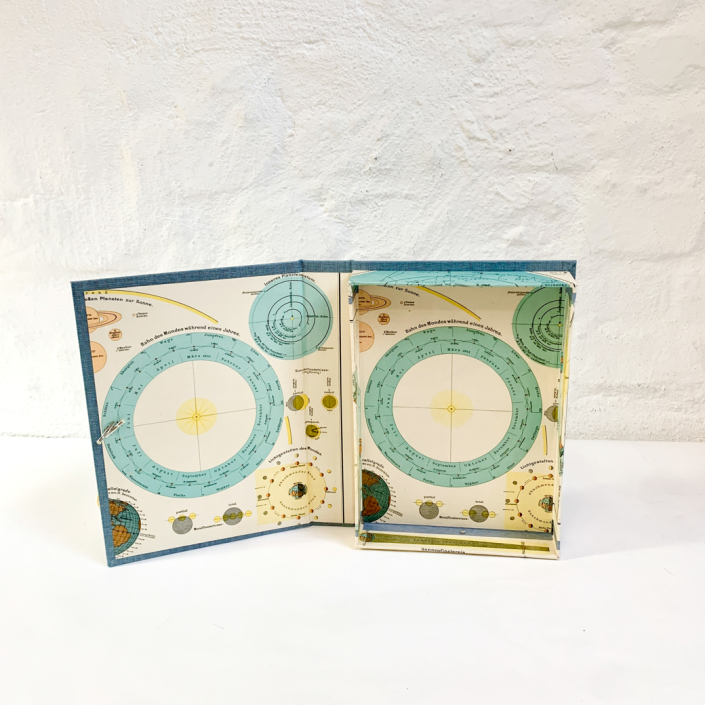 himmlische Box - handgefertigte Kiste mit der Bahn des Mondes